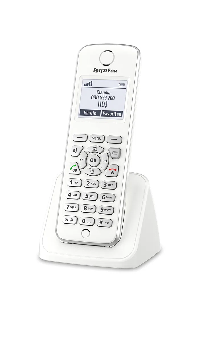 FRITZ!Fon M2 DECT-Komforttelefon (für FRITZ Box Monochromes Display, HD-Telefonie) deutschsprachige Version