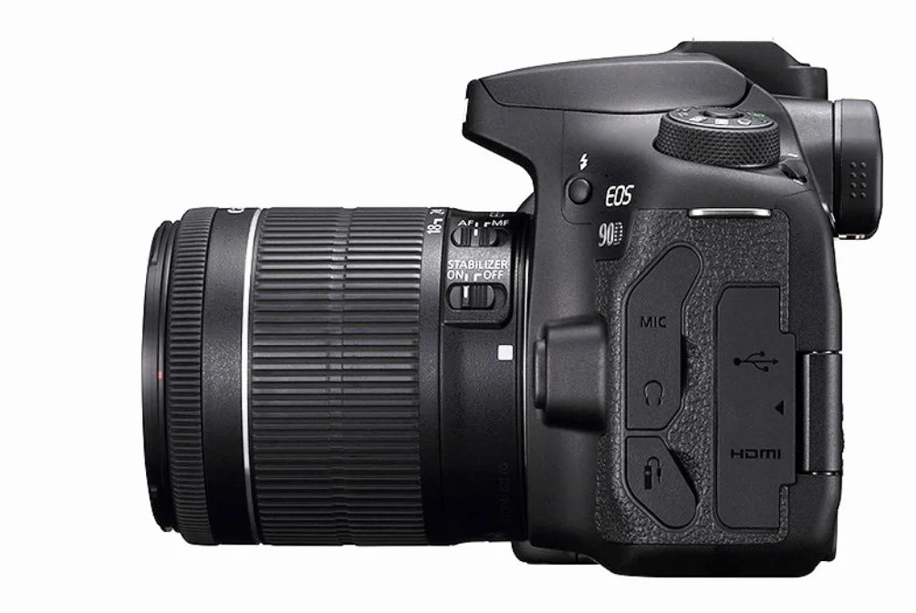 Canon EOS 90D Spiegelreflexkamera Gehäuse Body (32,5 Megapixel, 7,7 cm (3 Zoll), Bluetooth, Vari-Angle Touch Display, APS-C Sensor, 4k, Full-HD, DIGIC 8, WLAN), schwarz