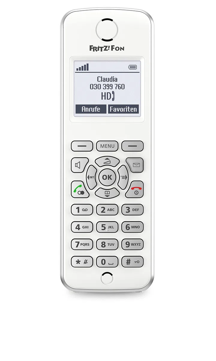 FRITZ!Fon M2 DECT-Komforttelefon (für FRITZ Box Monochromes Display, HD-Telefonie) deutschsprachige Version