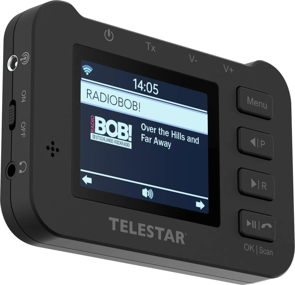 TELESTAR TOP CAR 2 – DAB+ Adapter für Autoradios, Akku – Schwarz | FM-Transmitter, Line-Out-Anschluss, Farbdisplay, Bluetooth Audio Streaming, Freisprecheinrichtung, microSD
