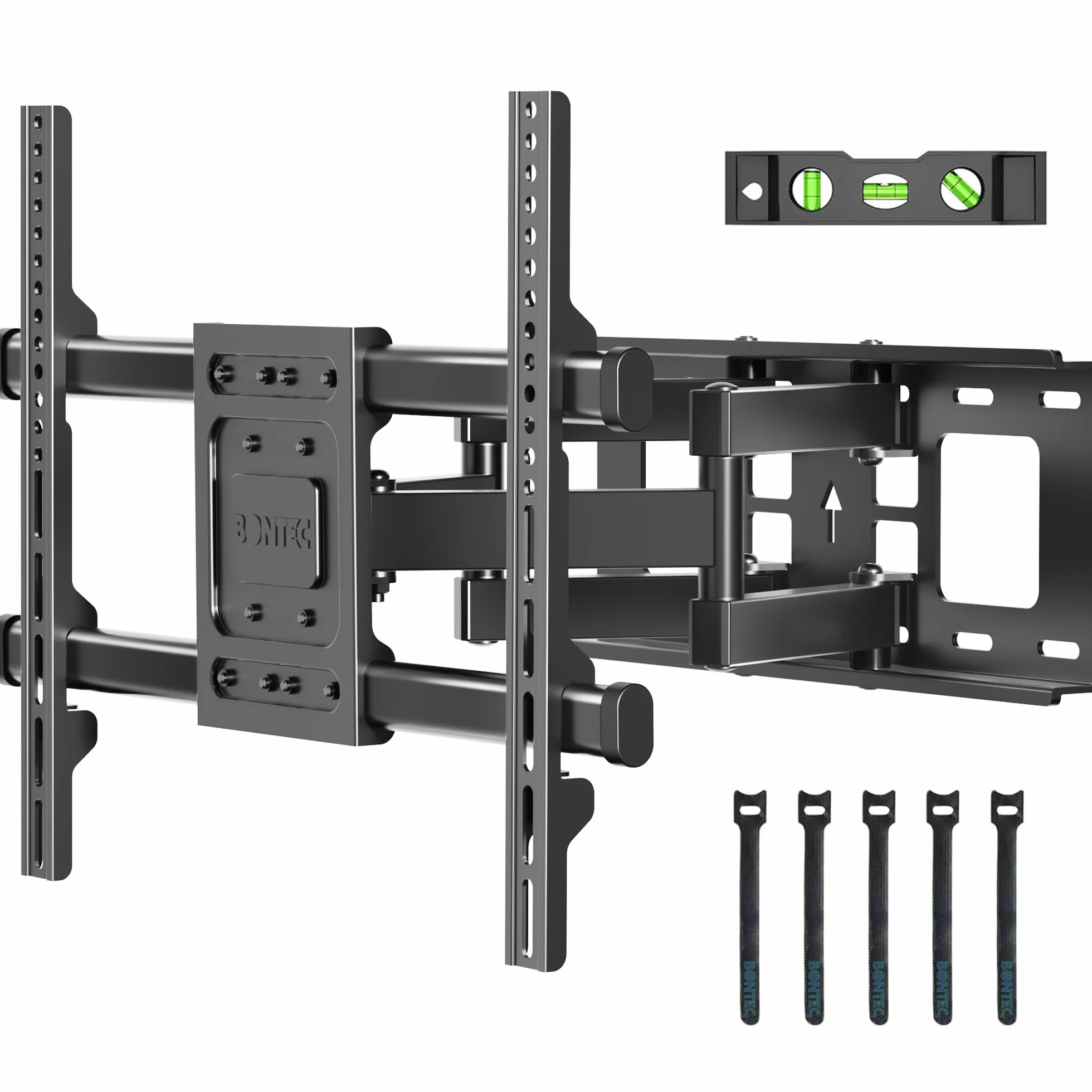 BONTEC TV Wandhalterung für 32-85 Zoll Bildschirme bis zu 60kg, Wandhalterung Fernseher Schwenkbar Neigbar Universal TV Halterung für Flach & Curved Fernseher & Monitor, Max VESA 600x400mm