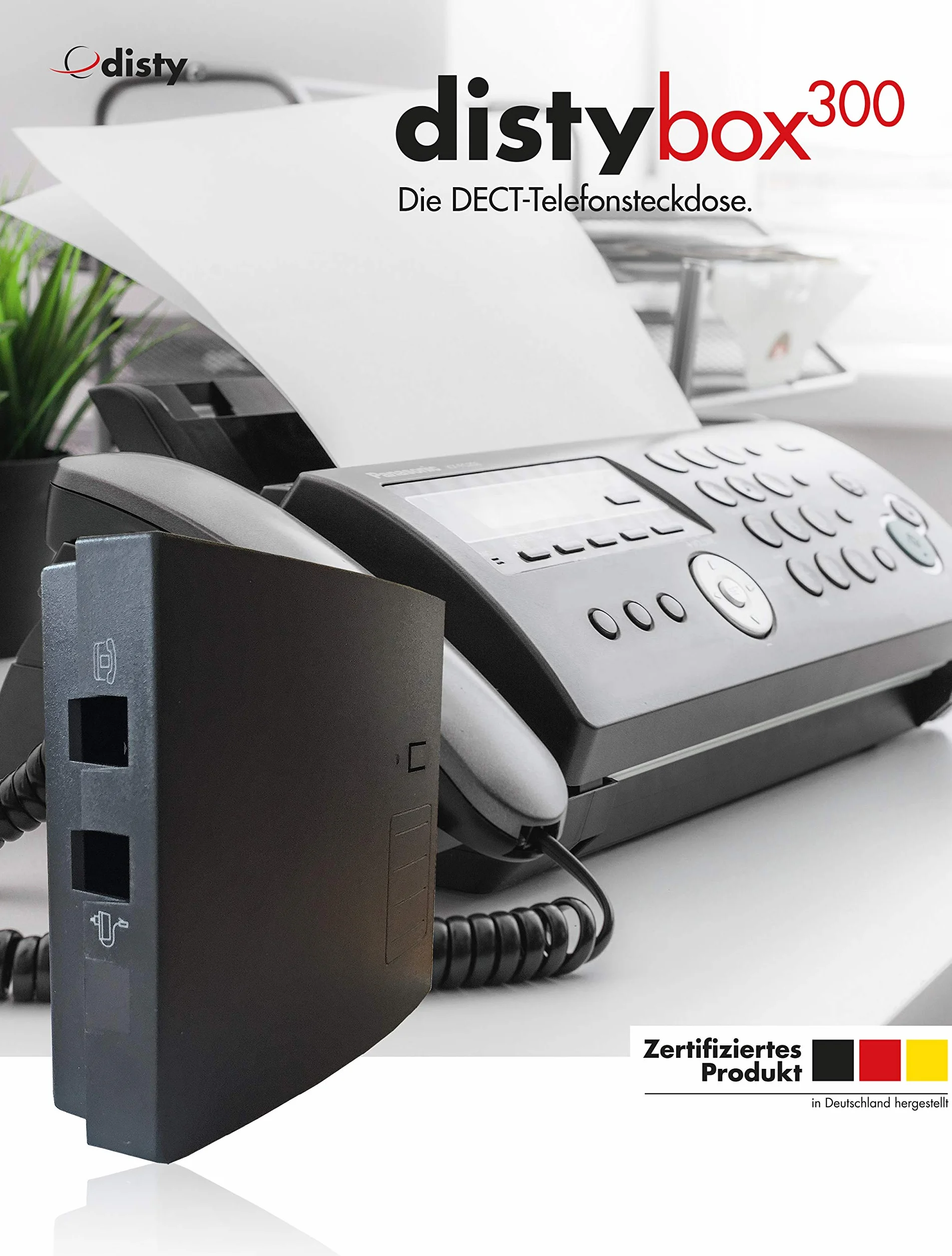 distybox 300 Telefonadapter universal Adapter für analoge schnurgebundene Telefone Fax Multifunktionsgeräte an DECT/Gap Basisstationen oder Router