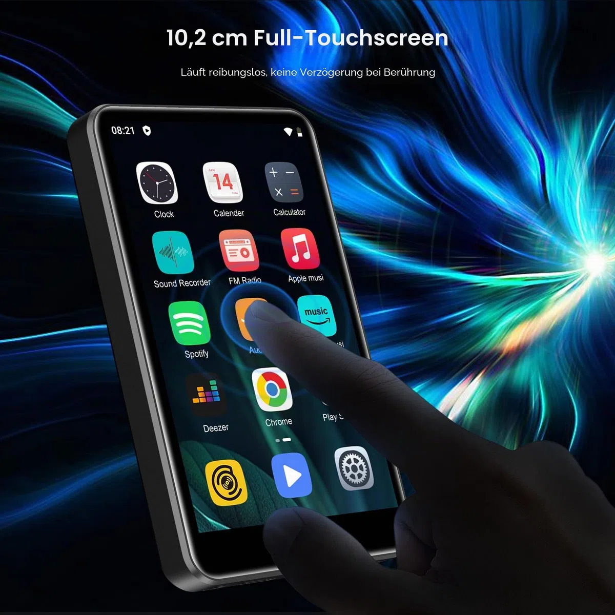 80GB MP3 Player mit Bluetooth und WiFi, ZAQE MP4 Player mit Spotify, Pandora, Audible, YouTube, Hi-Fi 4.0" Zoll Touchscreen Musik Player mit Play Store (Schwarz)