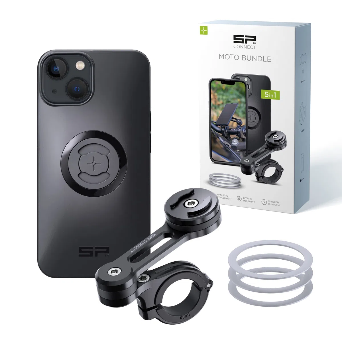 SP CONNECT Moto Bundle | SPC+ | kompatibel mit iPhone 14/13 | Handyhalter für Motorrad Bike Moped Roller | Gadget Halterung für Navi