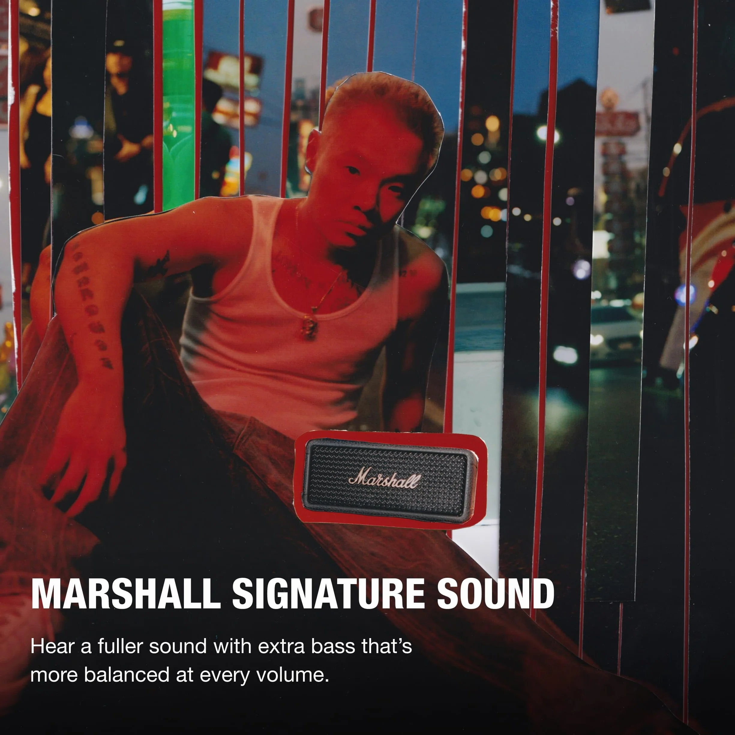 Marshall Emberton III tragbare Bluetooth Lautsprecher, kabellos, IP67 Staub und wasserfest, über 32 Stunden Spielzeit - Schwarz und Messing