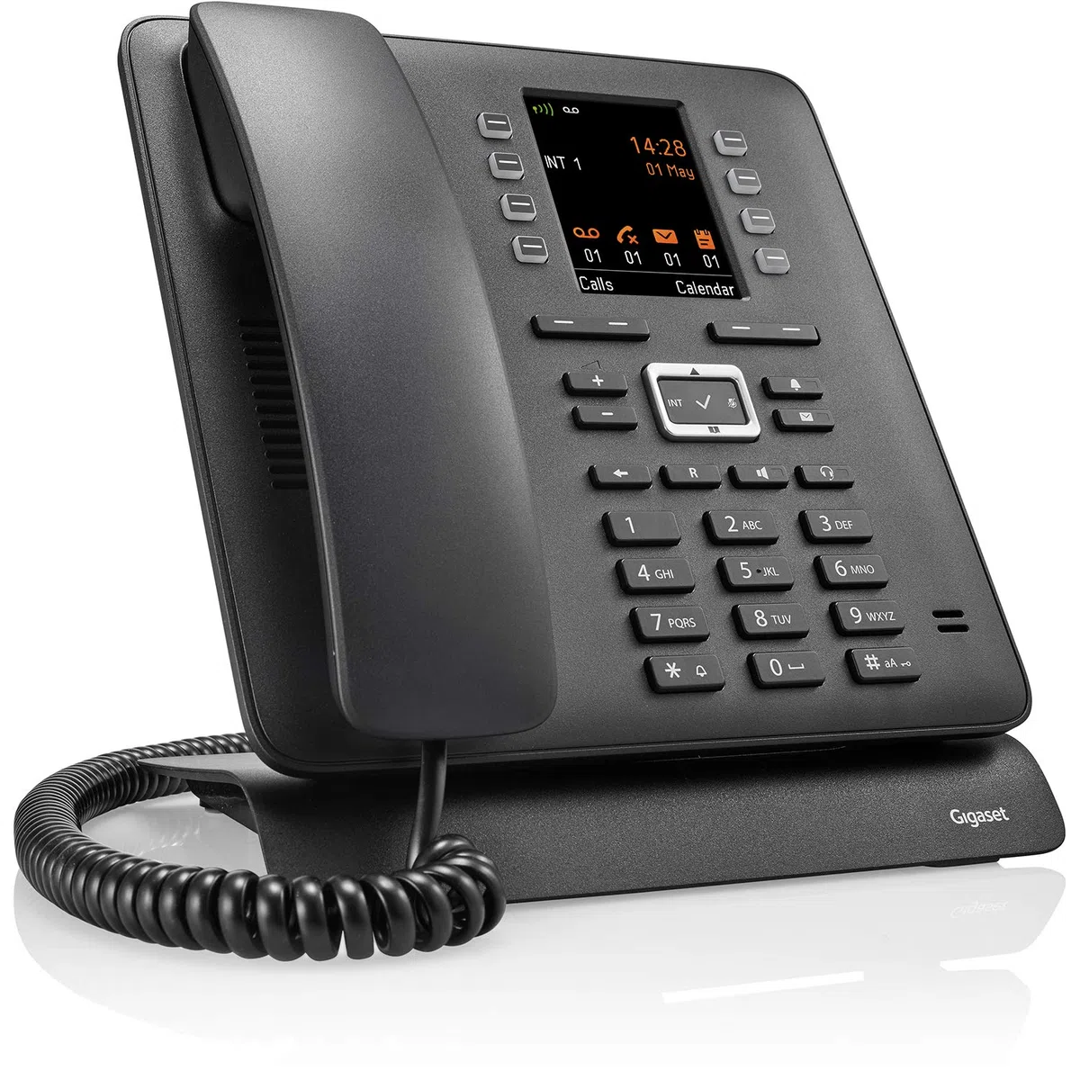 Gigaset Maxwell C - schnurgebundenes DECT-Telefon, mit bis zu 4 VoIP-Konten - 2,8“ TFT-Farbdisplay - Volltastatur - 8 Funktionstasten und 9 weitere auf dem Display, schwarz