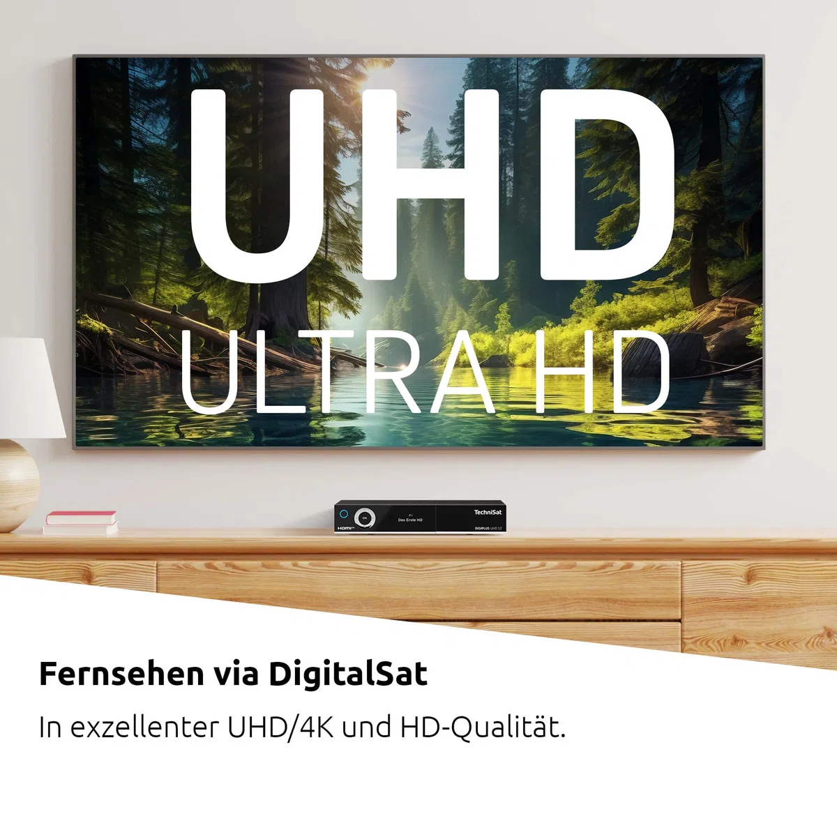 TechniSat DIGIPLUS UHD S2-4K Sat Receiver mit alphanumerischem Display und Twin Tuner (DVB-S/DVB-S2, HEVC, H.265, PVR Aufnahmefunktion, WLAN, LAN, CI+, USB, OLED) schwarz