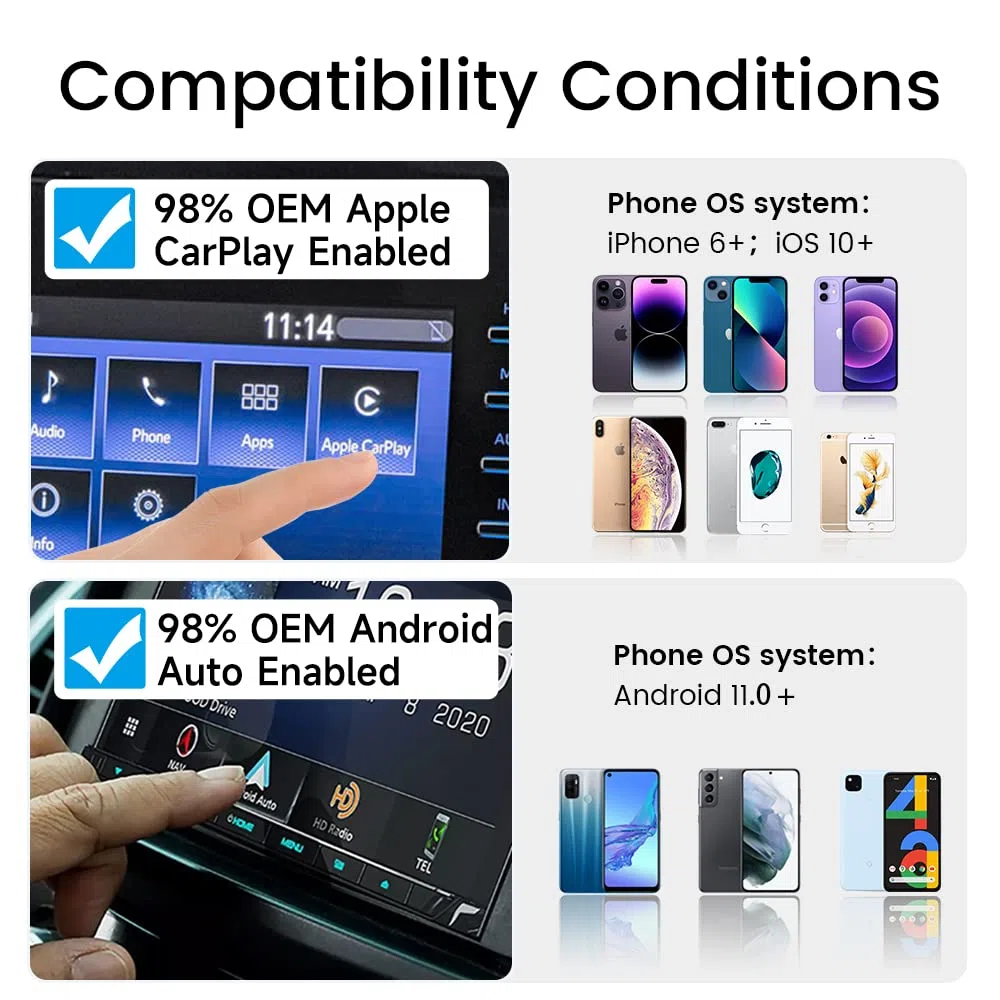 Carlinkit 2026 Neuer Upgrade 5.0 2Air Adapter, bringt drahtloses CarPlay/Android Auto, Plug-and-Play, Nahtlose Verbindung