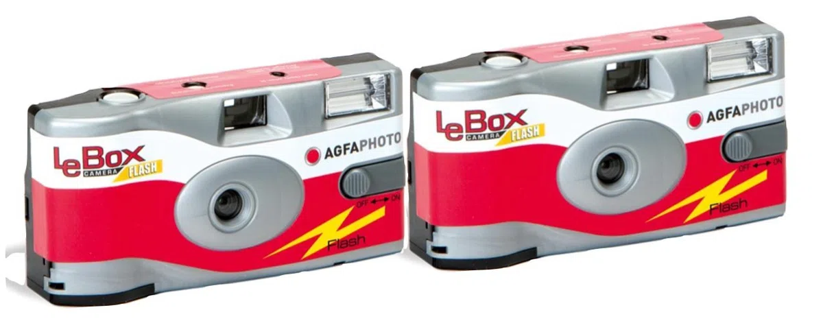 AgfaPhoto LeBox 400 27 Blitz / Flash Einwegkamera (2-er Set bis zu 54Aufnahmen)