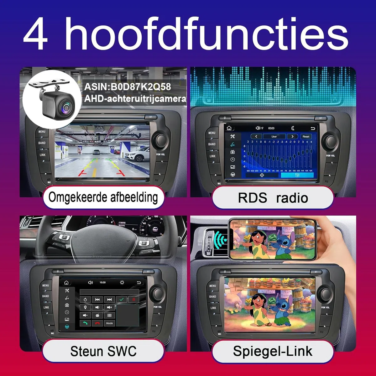 Autoradio geeignet für Volkswagen Seat Ibiza 6J 2009-2014 und Unterstützt kabelloses CarPlay und Android Auto. Verfügt über einen 7-Zoll-Touchscreen mit Radio/Bluetooth/FM/USB/DSP/RDS
