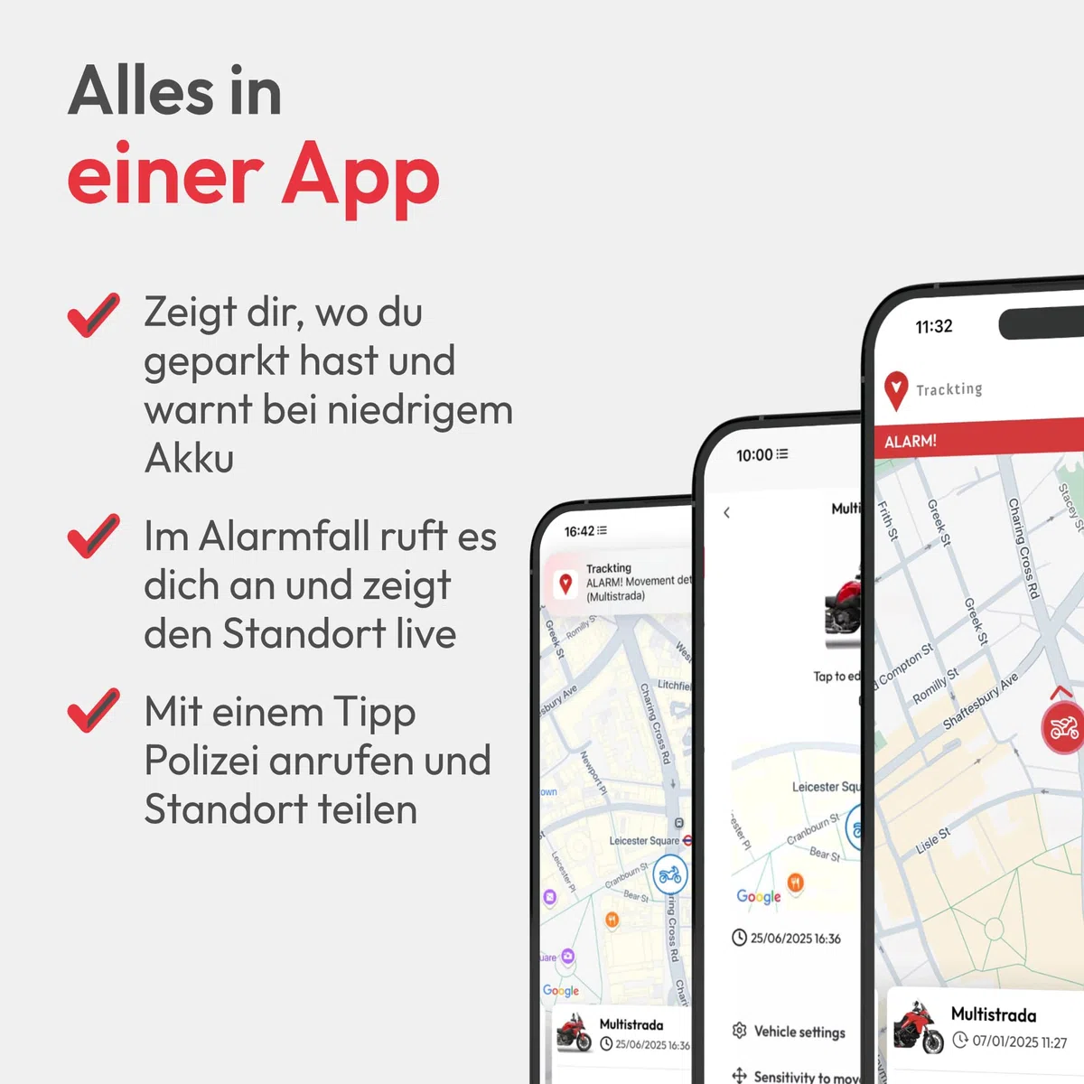 Trackting ONE – Anti-Diebstahl GPS Gerät für Auto & Motorrad | GPS Tracker für Autos, Motorräder, Fahrzeuge | integrierte SIM (4G/2G) – ABO erforderlich | Keine Verkabelung, Lange Batterielaufzeit
