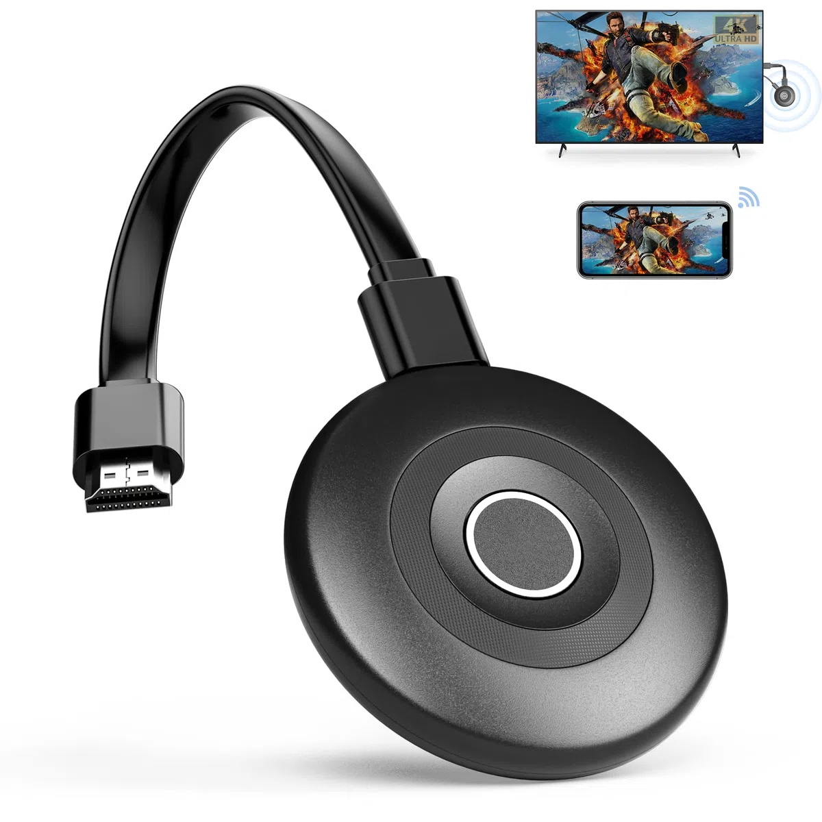 2026 Wireless HDMI Dongle 4K für TV, 2.4/5G Ultra Low Lag, Miracast Wi-Fi HDMI Kabellos Dongle, Airplay Adapte Funk Mirroring Video Audio für Phone i-OS Android Pad DLNA Mac PC zu TV Monitor Projektor