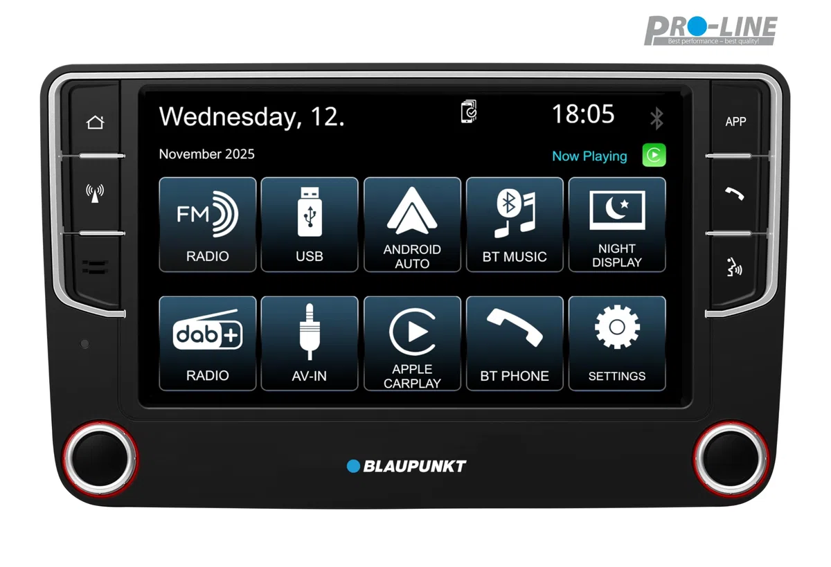 Blaupunkt Wolfsburg 648, Car Multimedia, CAN-Bus Anbindung, 7“ Touchscreen, CarPlay + Android Auto, DAB+, Bluetooth, Freisprecheinrichtung, USB, Aux-Eingang, Rückfahrkamera, 4x45Watt, 12V