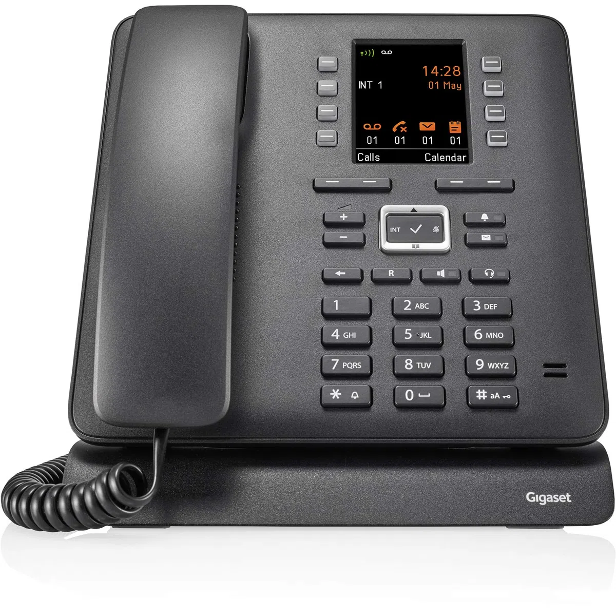 Gigaset Maxwell C - schnurgebundenes DECT-Telefon, mit bis zu 4 VoIP-Konten - 2,8“ TFT-Farbdisplay - Volltastatur - 8 Funktionstasten und 9 weitere auf dem Display, schwarz