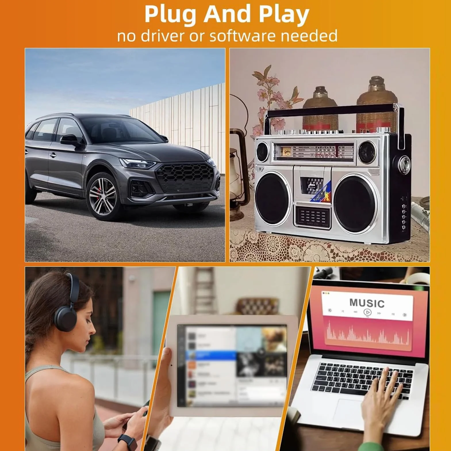 Car Audio Bluetooth Wireless Kassettenempfänger, BT5.4 Tape Player Kassette Aux Adapter mit Fernbedienung, für Anrufe, Musik
