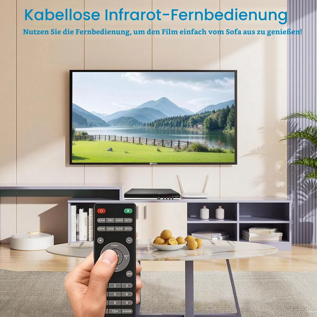 DVD Player, Multi Region Free DVD CD Player für TV mit 1080P HD Auflösung, USB-Anschluss, Ausgang, Fernbedienung, Unterstützt Alle Regionen 1-6, Verschiedene Disc- (GB-Stecker)