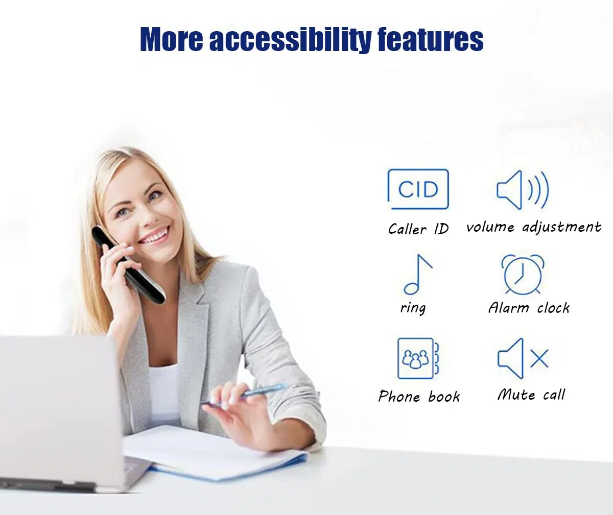schnurloses Telefon mit anrufbeantworter, Digitales Schnurlostelefon,großem Display und Freisprechfunktion DECT-Telefon schnurlos für Router (Color:A3)