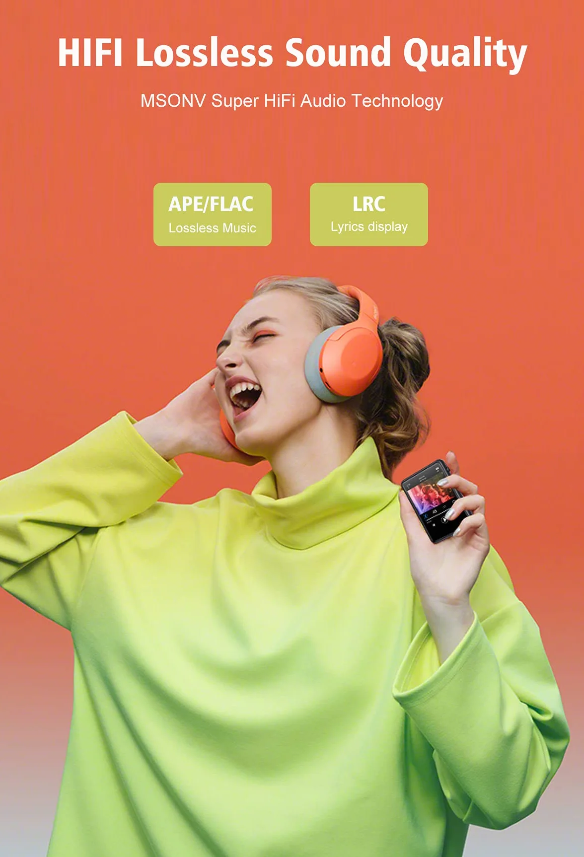 MECHEN MP3 Player Bluetooth, Tragbare 32GB MP3-Player mit Lautsprecher, USB C, FM Radio, Aufnahme, Hi-Fi Sound, Lange Akkulaufzeit, Erweiterbarer Speicher
