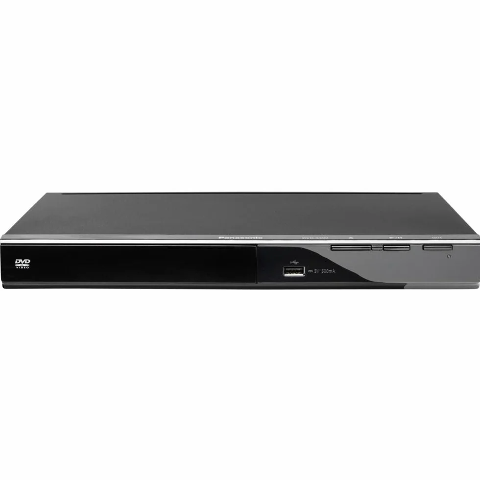 Panasonic DVD-S500EG-K Eleganter DVD-Player (Multiformat Wiedergabe mit xvid, MP3 und JPEG, USB 2.0 und Scart Anschluss, kein HDMI) schwarz
