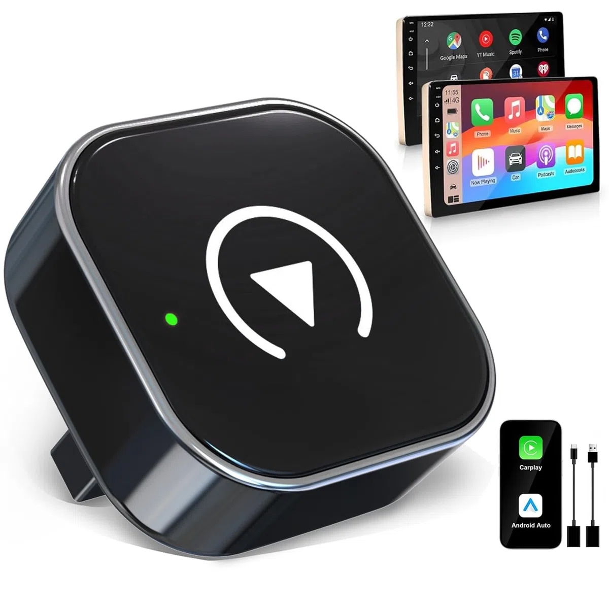 Wireless CarPlay Adapter,Schnelles Upgrade auf Kabellos für Apple CarPlay & Android Auto, Plug & Play, Bluetooth 5.0, Mini & stabile 5GHz WLAN, kompatibel iOS 10+/Android 11+ & Autos ab 2016
