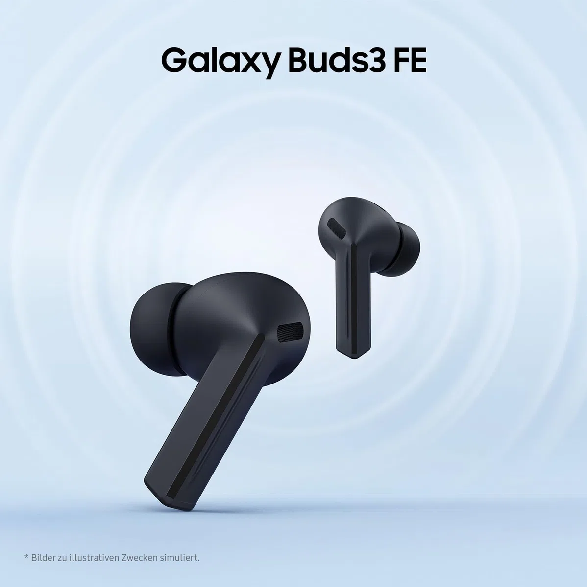 Samsung Galaxy Buds3 FE, Kabellose In-Ear-Kopfhörer inkl. mobeen Soft Clear Case, Ausgewogener Klang, 360 Audio, Aktive Geräuschunterdrückung & Clear Call, AI Kopfhörer mit Gemini, Black