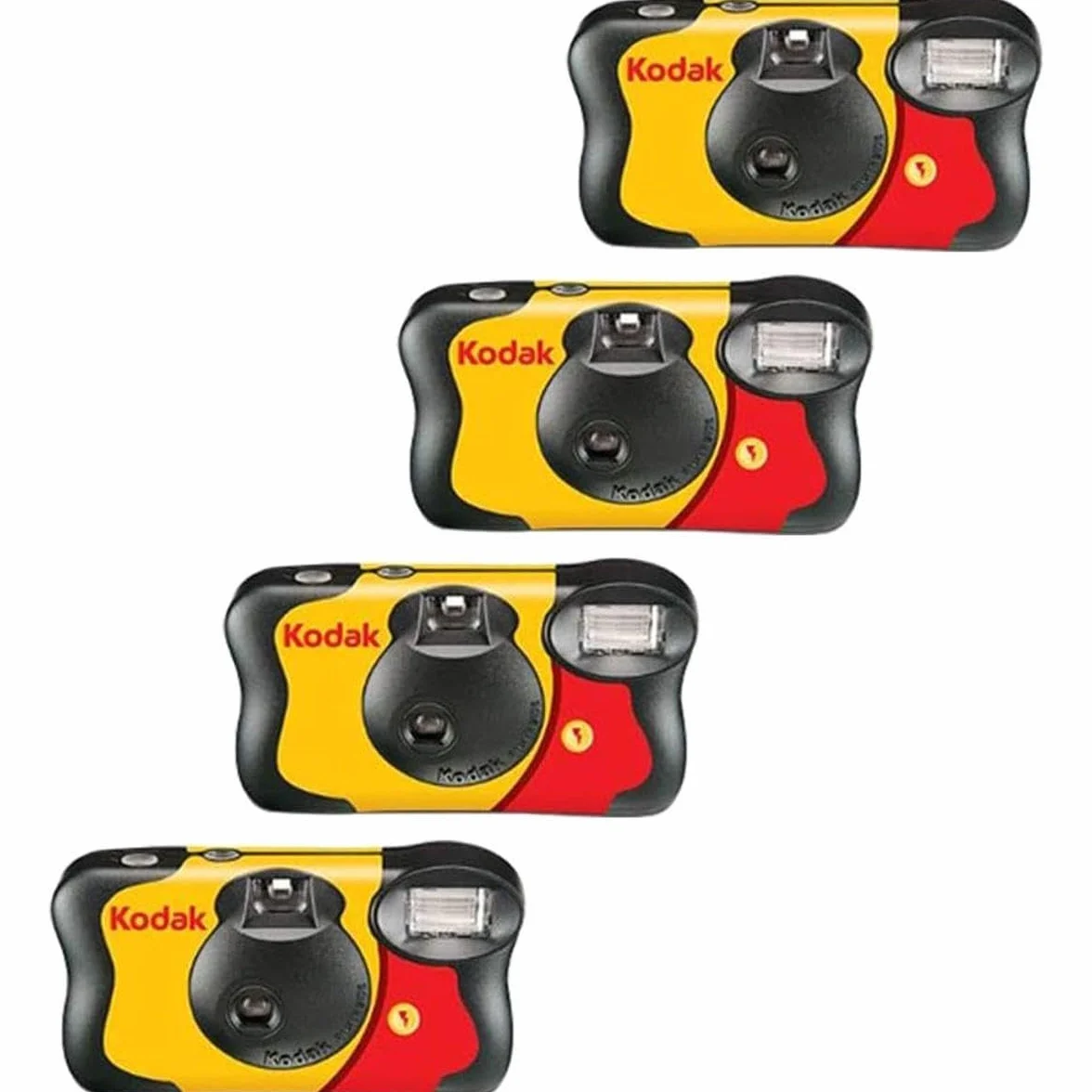 Kodak Fun Saver Einwegkamera mit Blitz, 35 mm, 27 Belichtungen, 4er-Pack