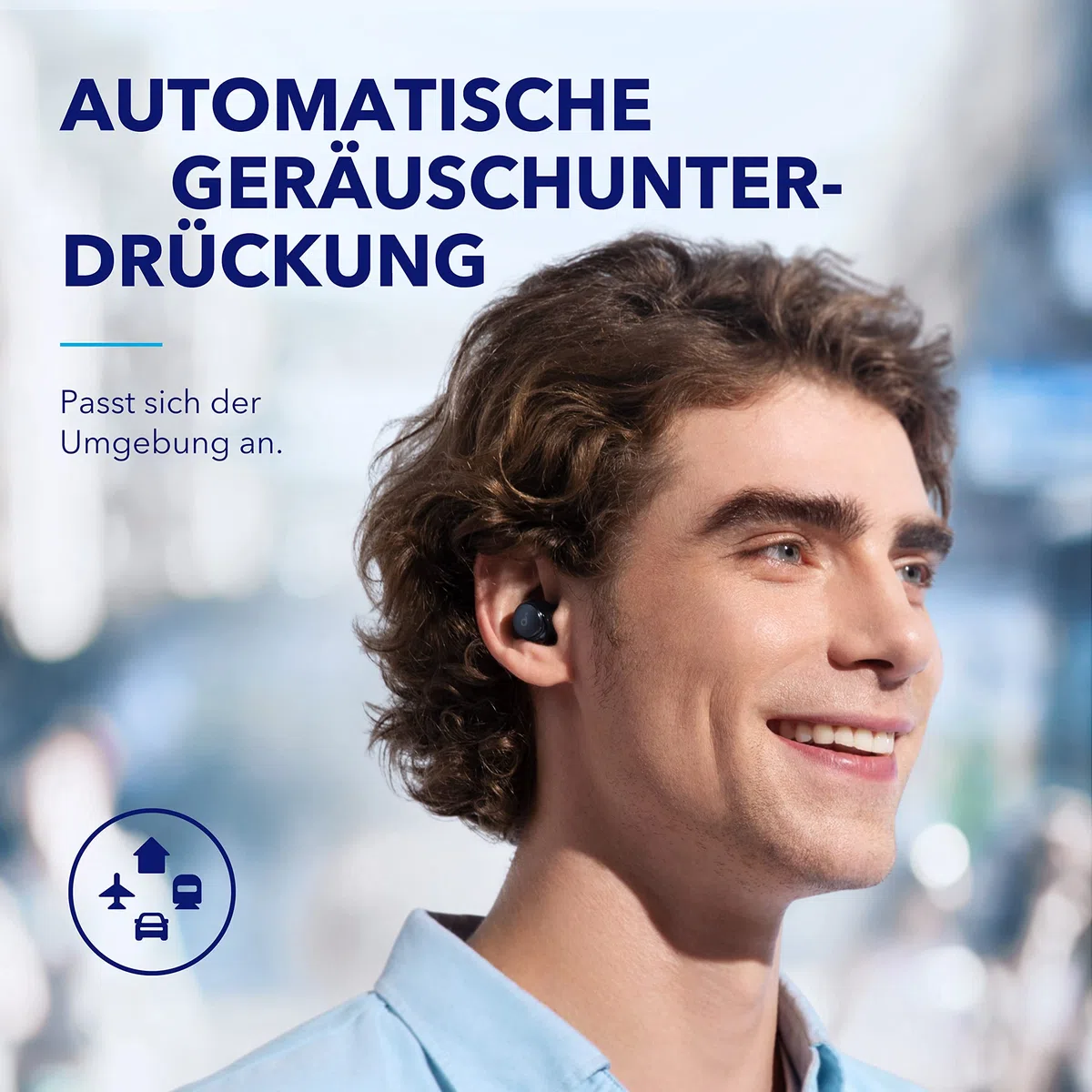 soundcore by Anker Space A40, Automatische Geräuschunterdrückung bis 98%, Kabellose Earbuds, 50h Wiedergabe, Hi-Res Sound, Bequemes Design, App Steuerung (Schwarz)