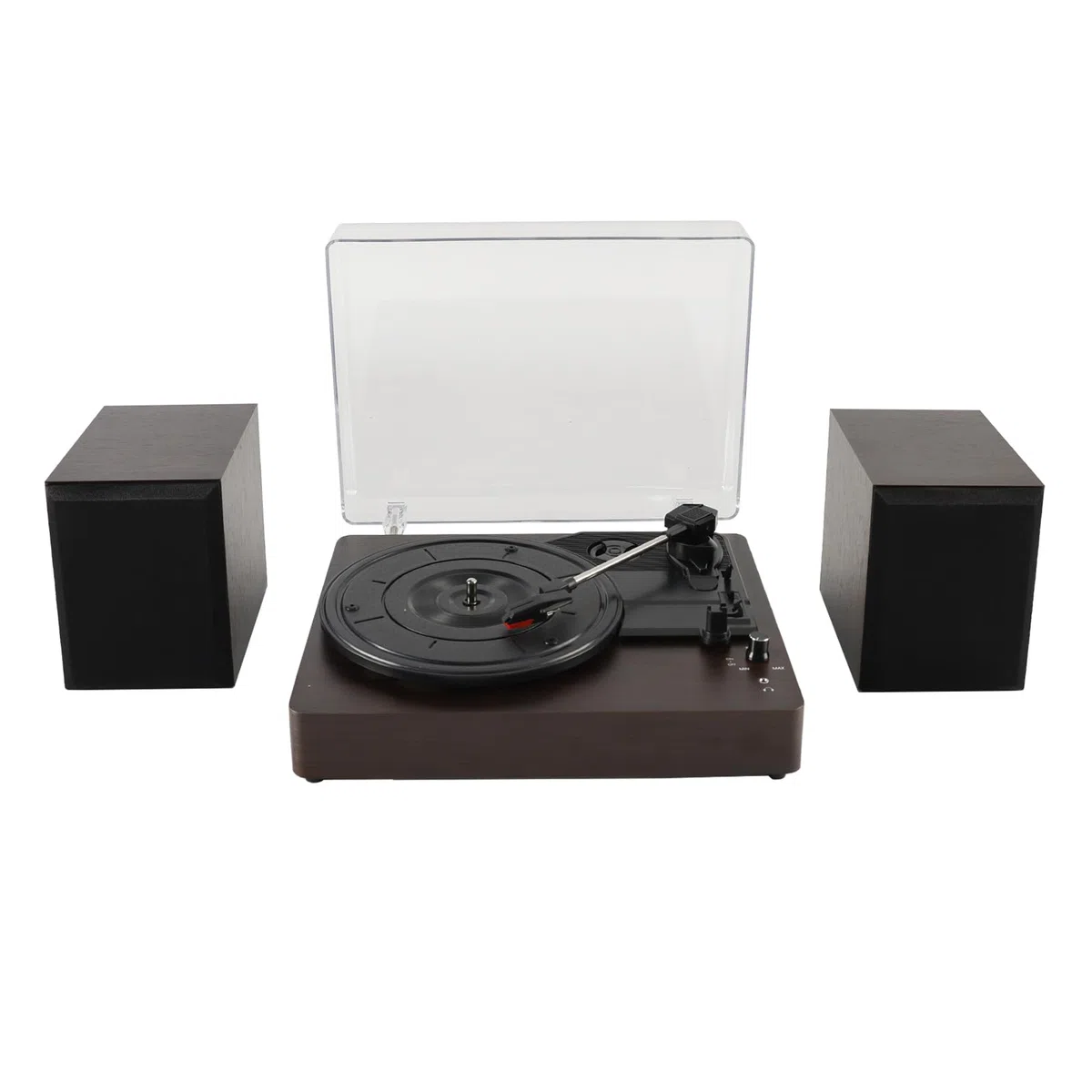 Topteng Schallplattenspieler mit Lautsprecher, 3-Geschwindigkeiten (33/45/78 U/min) für 7/10/12 Zoll Vinyl-Schallplatten, Geteilter Turntable Record Player, mit LP Modus - Zum entspannten Musikgenuss