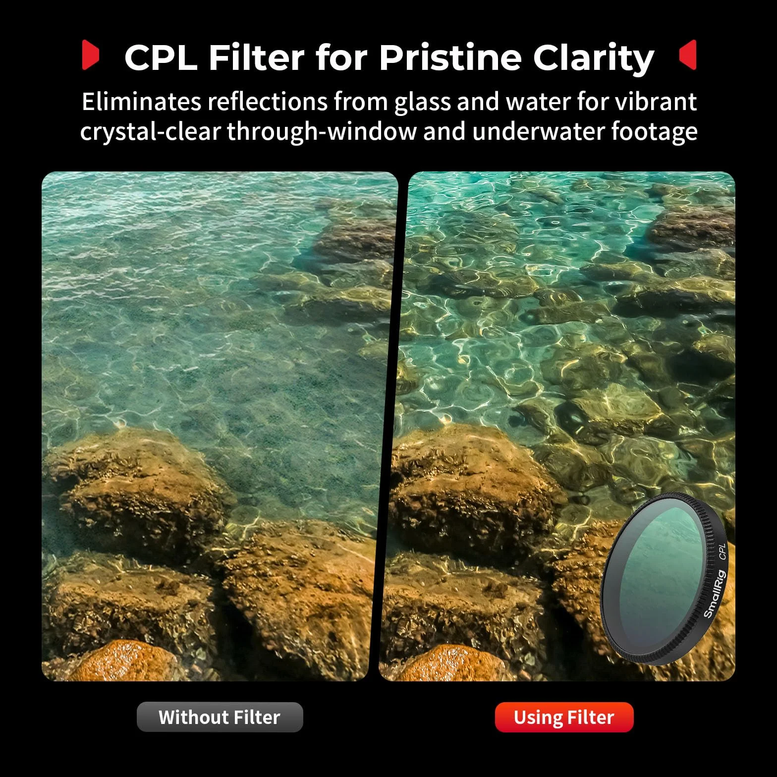 SMALLRIG ND-Filter-Set für DJI Osmo Action 6, 5er-Pack CPL, ND8, ND16, ND32 Aufsteck-Polarisationsfilter & Silikon-Objektivabdeckung, HD-Optikglas/Mehrfachvergütete Filter – 5895