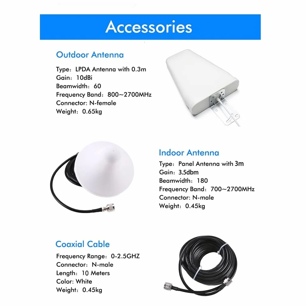 2G 3G 4G 5G Signalverstärker Tri-Band-Verstärker 900 1800 2100 MHz GSM WCDMA LTE Universal-Signalverstärker Repeater EU Stecker