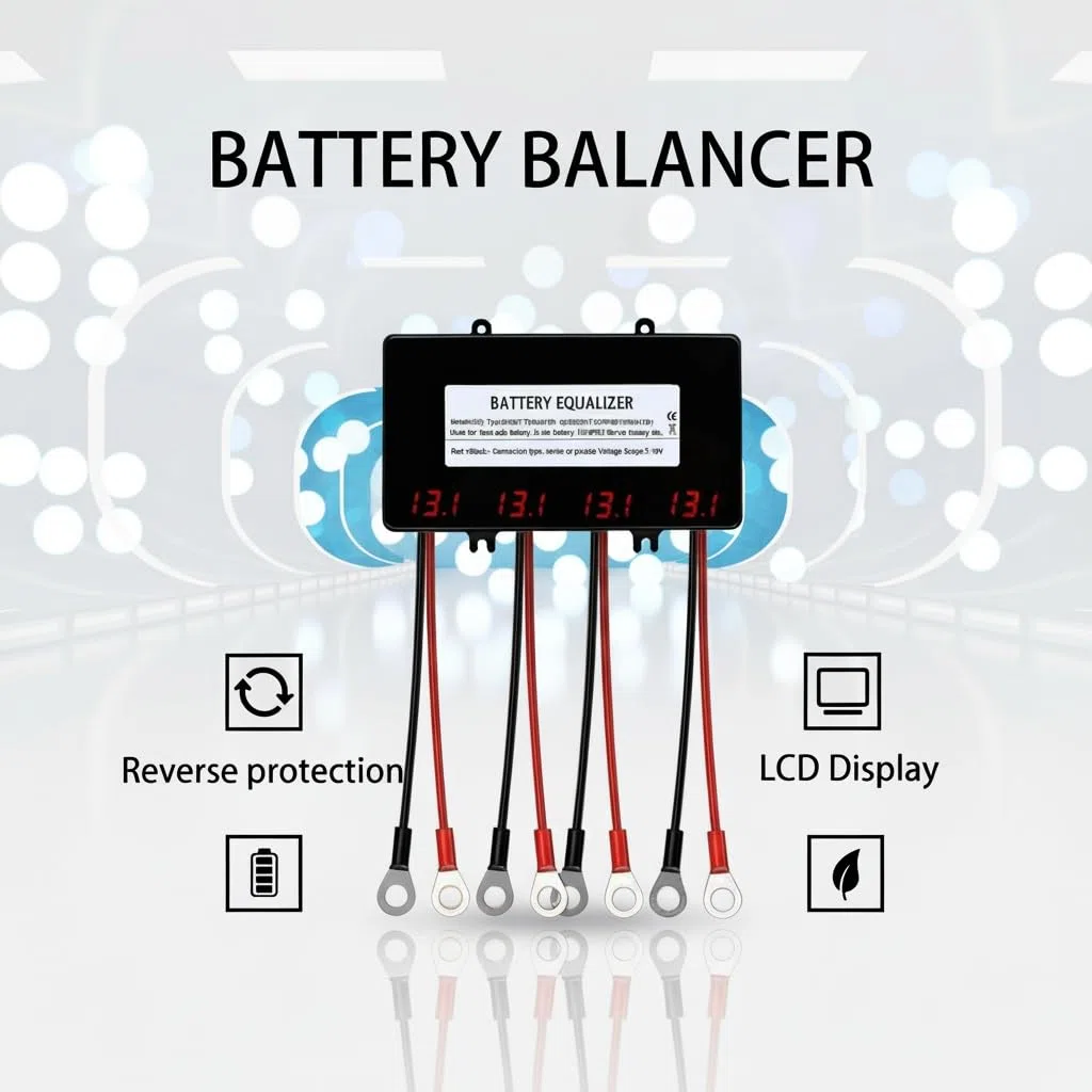 Batterie Equalizer für 4 x 12V Batterien Balancer Aktivspannung Blei Säure Li-Ionen LiFePO4 Batterie HC02