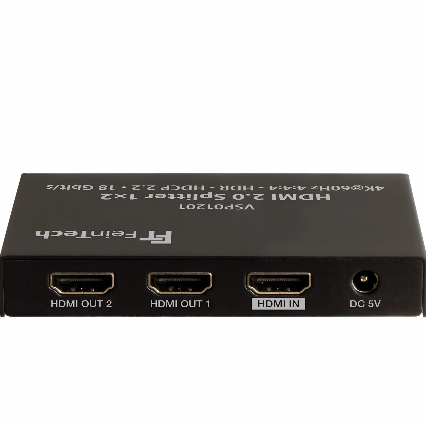 FeinTech VSP01201 HDMI 2.0 Splitter 1 auf 2 Verteiler Ultra-HD 4K@60Hz YUV 4:4:4 HDR HDCP 2.2 EDID 18 Gbps