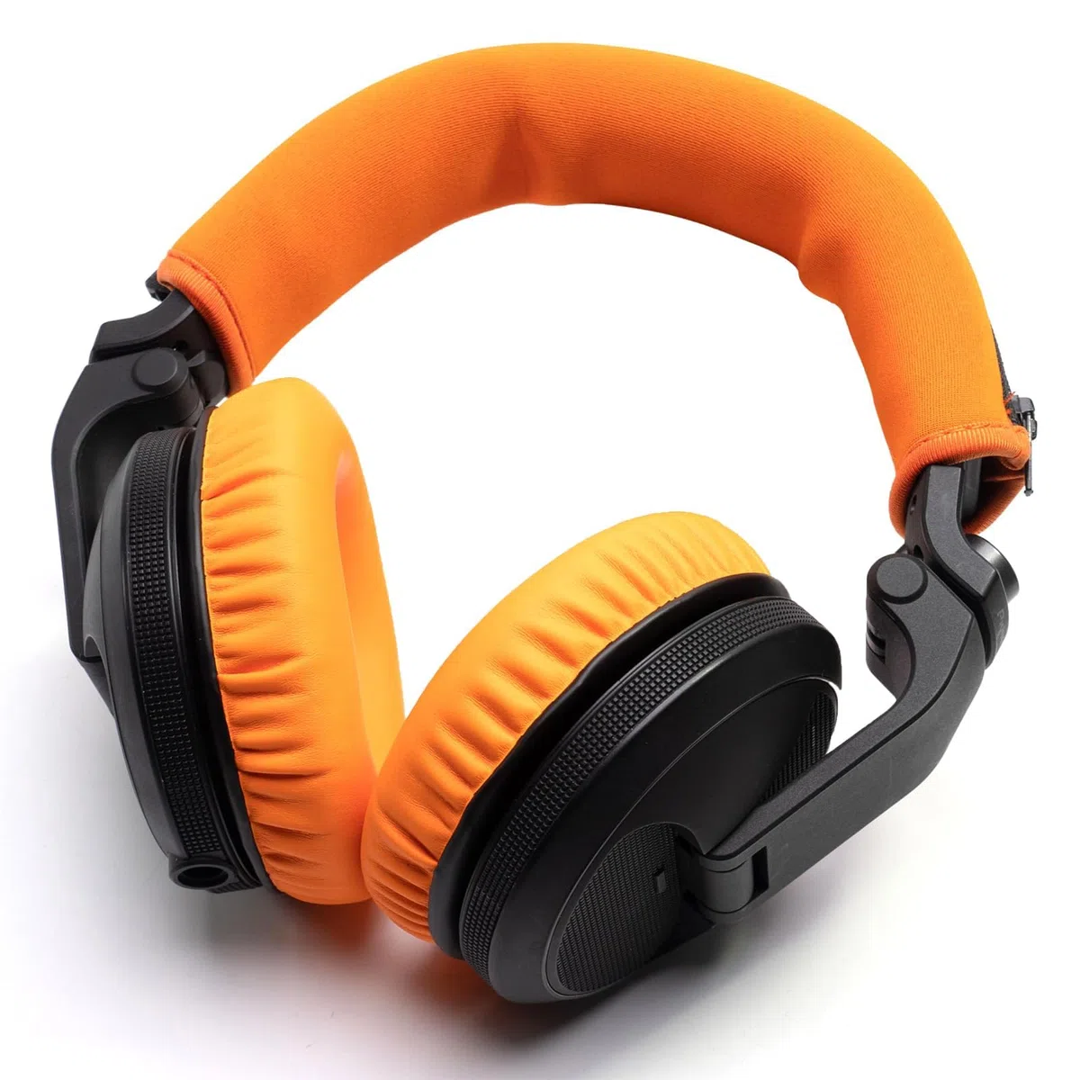 Ersatz-Ohrpolster und Kopfbügel-Kissenbezüge aus dickem, weichem Proteinleder, kompatibel mit Pioneer HDJ-X5 X5BT HDJ-X7 X7BT HDJ-X10 DJ-Kopfhörern, mit Memory Foam-Füllung (orangefarbeneKit)