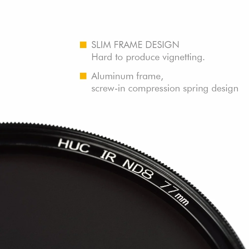 NiSi HUC IR ND8 ND0,9 (3 Blenden) ND Filter 77mm - Neutral Graufilter aus Optisches Glas mit Pro Nano Beschichtung