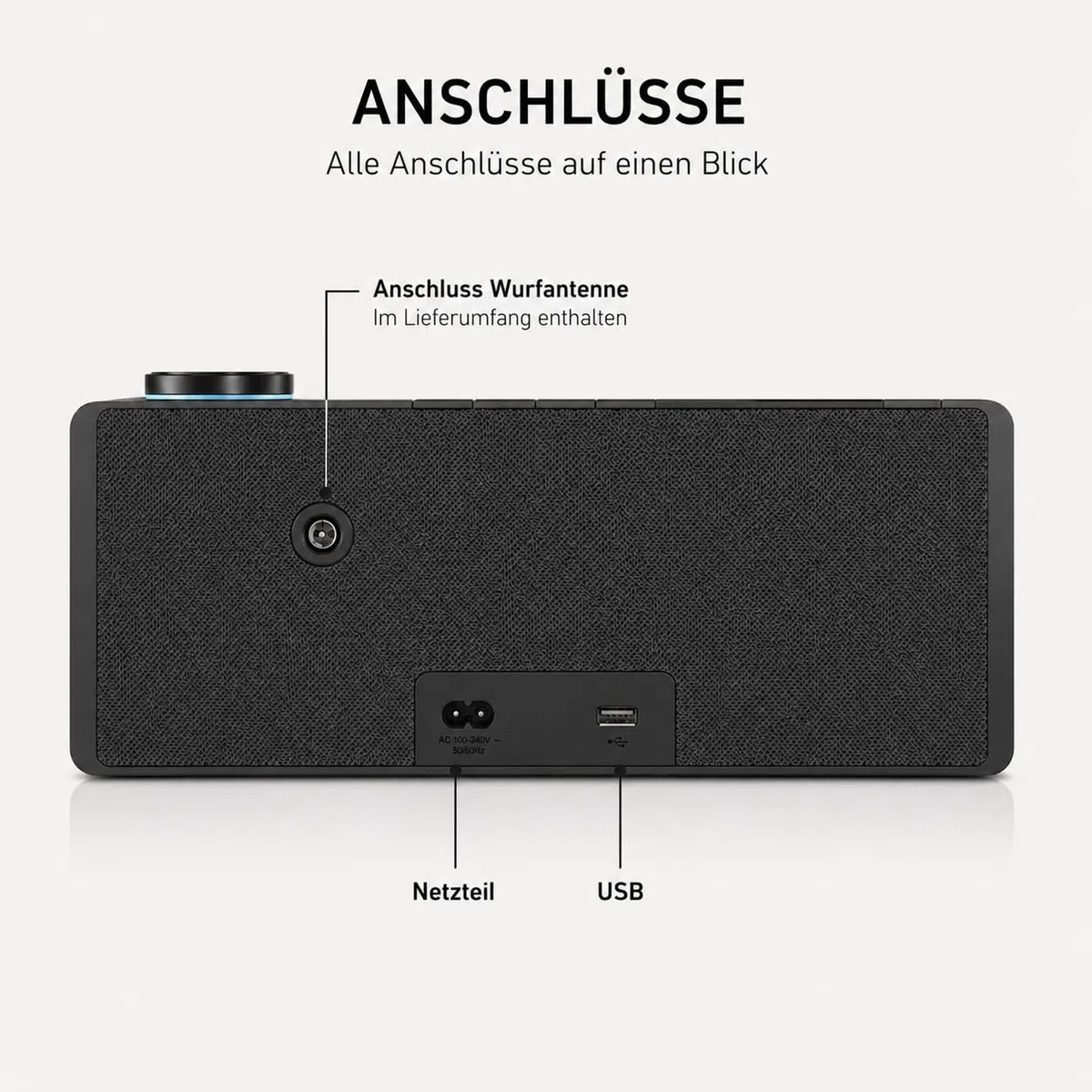 Loewe klang s1 basaltgrau, Stereo Smartradio, 80 Watt, DAB, DAB+, UKW, Audio Streaming, Bluetooth, USB, Internetradio, Digitalradio, WLAN Radio