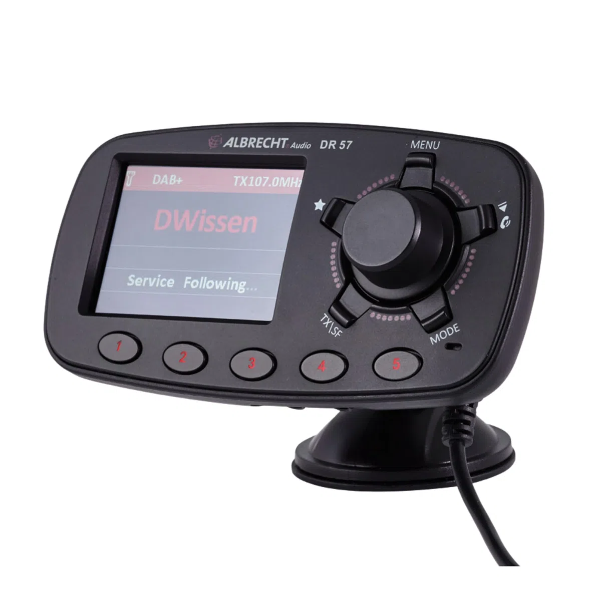 Albrecht DR 57 Adapter zum Aufrüsten von Auto-Radios, 27257, FM-Transmitter für DAB+ Sender und Bluetooth-Verbindung vom Smartphone zum UKW-Radio, schwarz