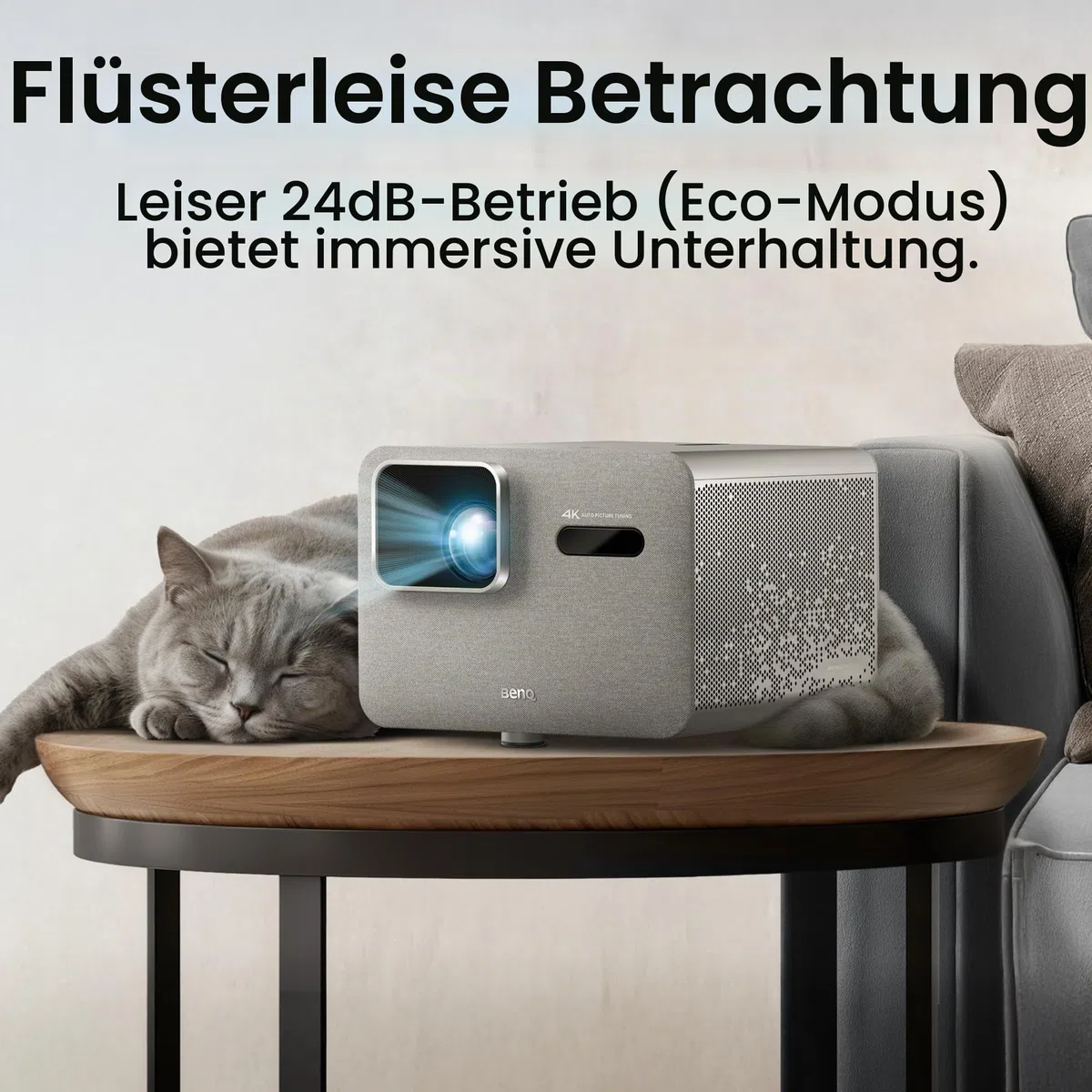 BenQ TK705STi 4K HDR Kurzdistanz Beamer, 3000 ANSI-Lumen, Google TV, Netflix, geringer Input-Lag, automatische Bildanpassung, Bluetooth, HDMI 2.1, MEMC, HDR 10+, leiser Beamer, Grau