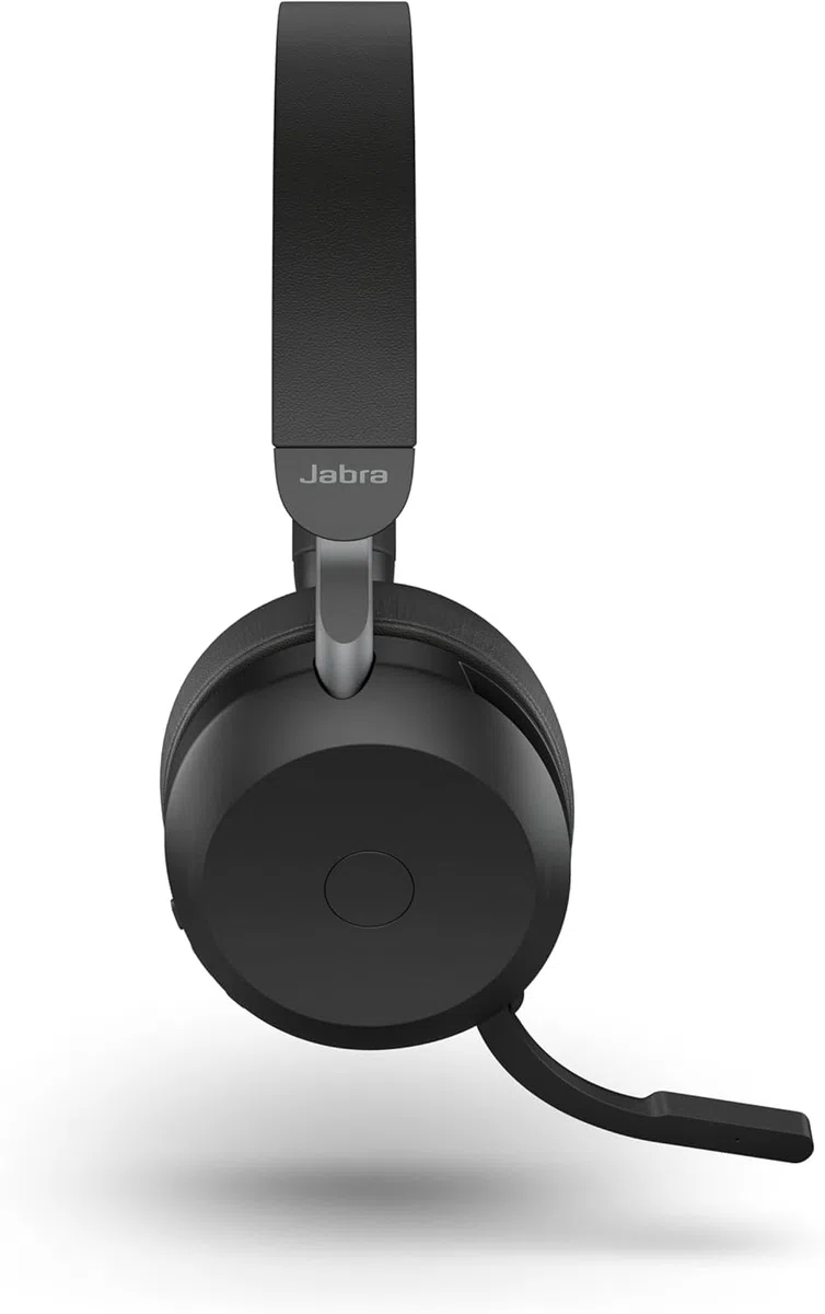 Jabra Evolve2 75 Wireless PC Headset mit 8-Mikrofon-Technologie - Dual-Foam-Stereo-Kopfhörer mit moderner aktiver Geräuschunterdrückung, USB-A Bluetooth-Adapter und MS Teams-Kompatibilität - Schwarz