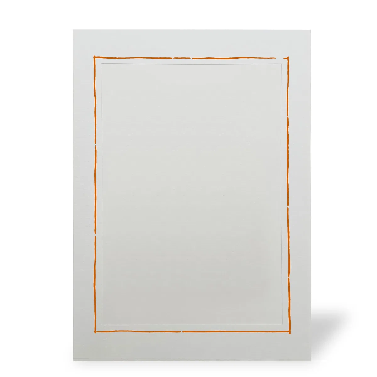 100 Stück Endlosleporello für Fotos 13x18 cm (Hochformat) in weiß, Umrandung in Orange, nach Bedarf teilbar