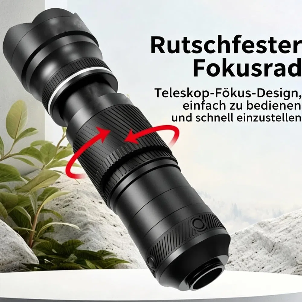 40X Handy Teleobjektiv, Monokular Fernglas, zoombar, für professionelle Smartphone-Fotografie, Fernaufnahmen & Outdoor red Circle