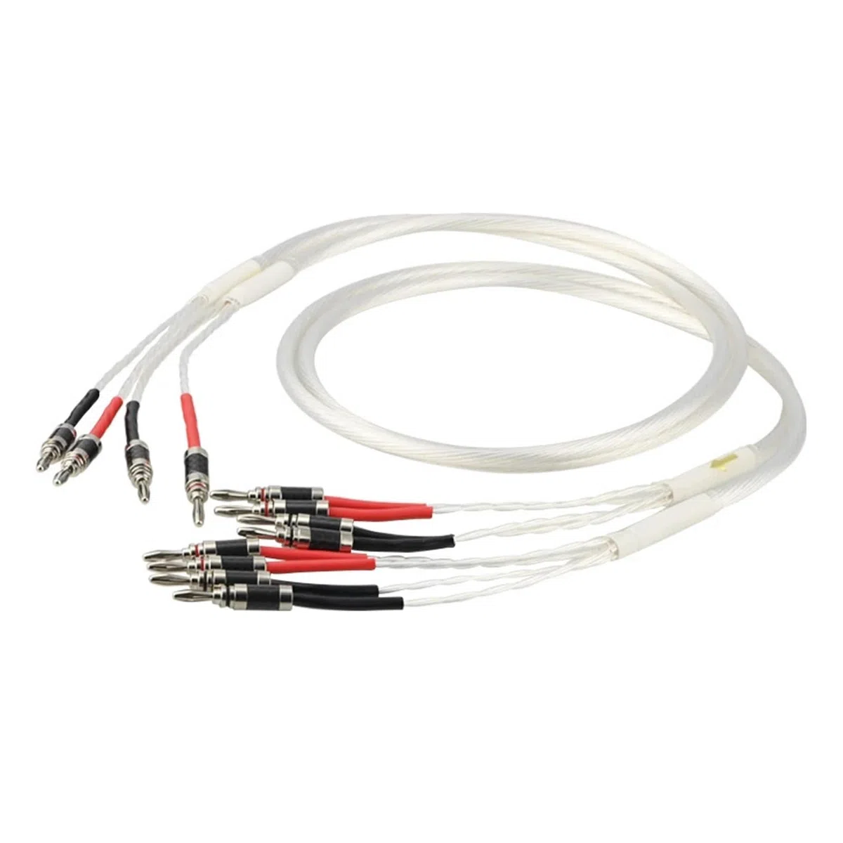 Hi-End 5N OCC versilbertes Lautsprecherkabel Bananenstecker 2to2 Single 2 bis 4 Biwire HiFi Audio Lautsprecherkabel(Biwire Version,4 m)