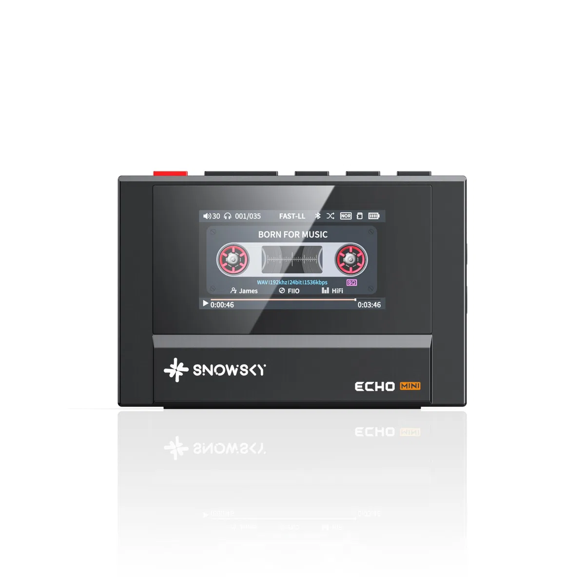 SnowSky/FiiO Echo-Mini-HiFi-Bluetooth-MP3-Player, 15-Stunden-Wiedergabe, unabhängige Lautstärkeregelung mit 3,5 mm/4,4 mm Kopfhörerausgängen
