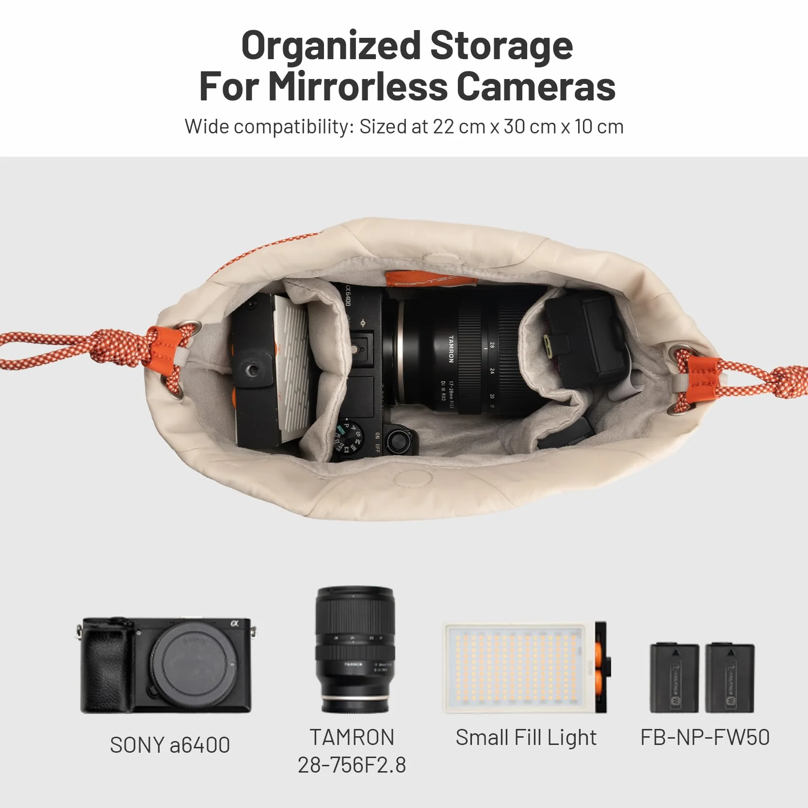 PGYTECH OneGo Kameratasche Beutel mit Kordelzug, Strassenfotografie Stylische Weiche Handetasche Schultertaschen Kompatibel mit Spiegellose Kamera Nikon/Canon/Sony/Fuji/DJI Osmo Pocket 4/3, Grün