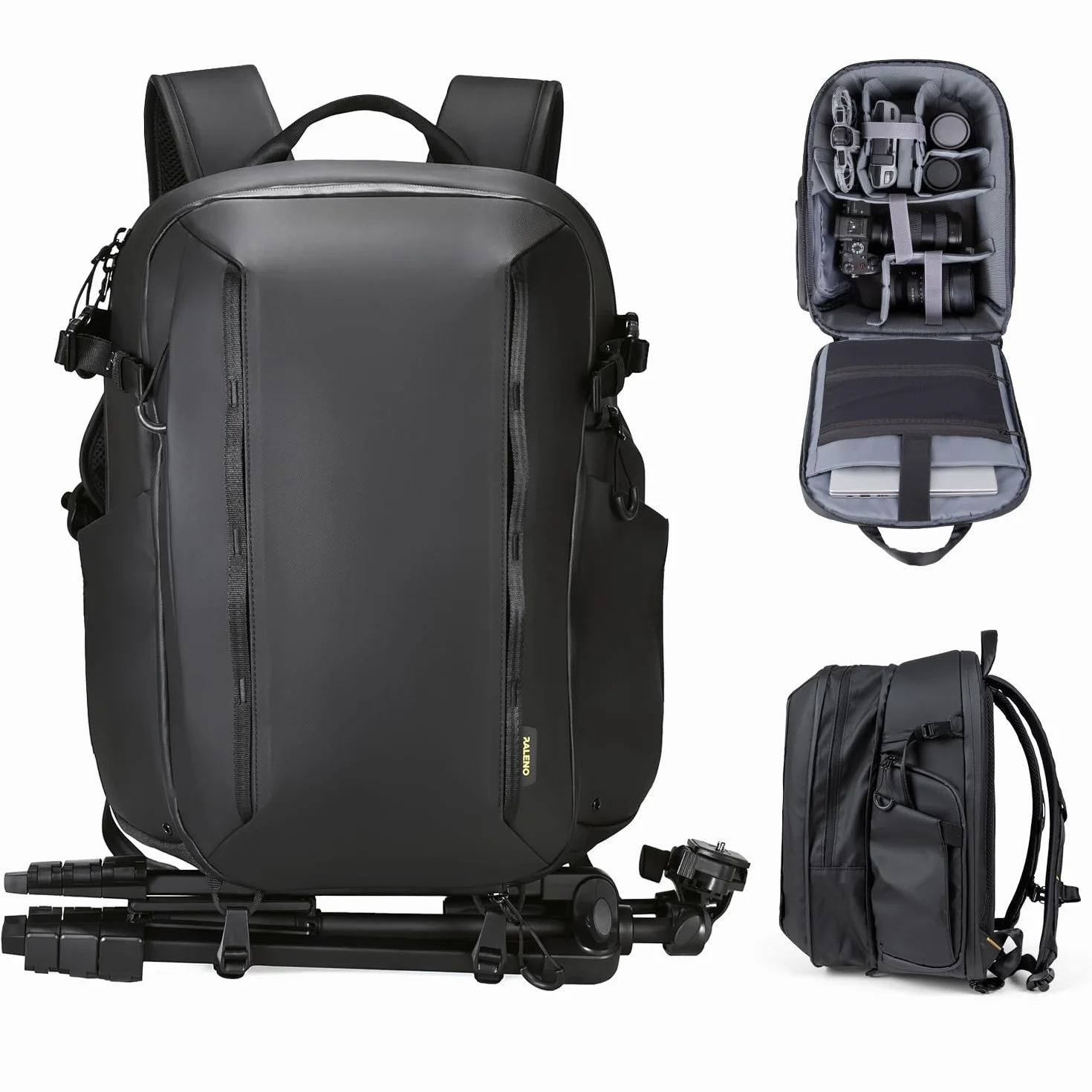 RaLeno Wasserdichter Kamerarucksack,25L+5L(erweiterbares Vorderfach) Fotorucksack, Seitentaschen mit schnellem Zugriff, passend für Laptop, alle Kameramodelle, Drohnen, Objektive und Stative