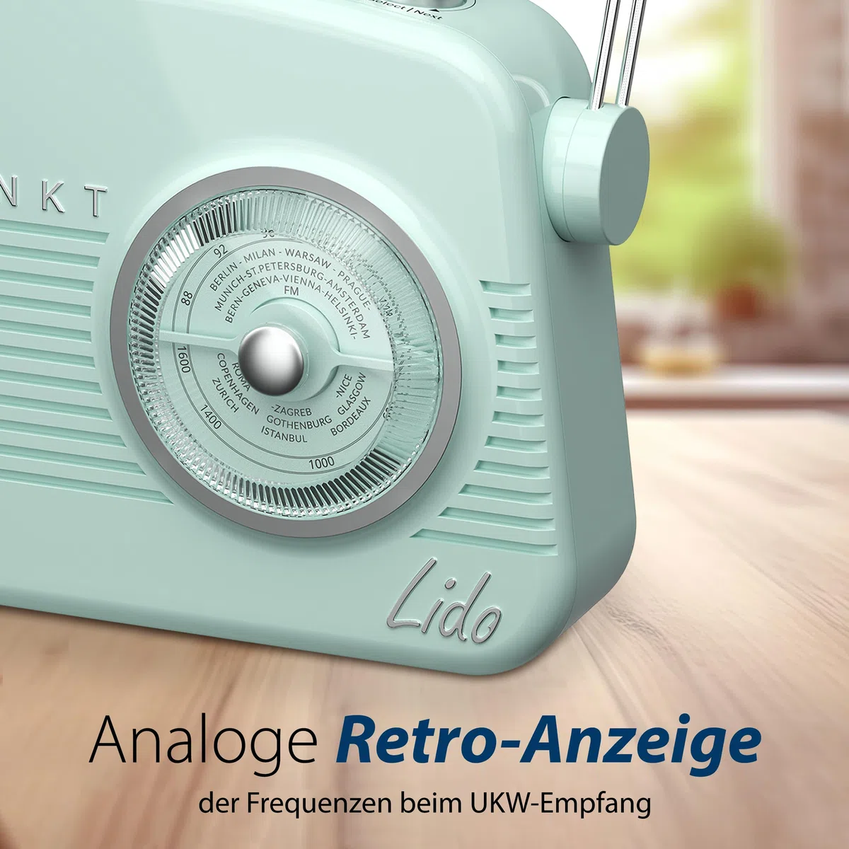 Blaupunkt LIDO VDR 10, Blau Nostalgieradio, DAB+ Radio Retro Design, digitales Radio mit Senderspeicher, Retro DAB Radio mit Bluetooth, UKW Empfang, kompakte Bauweise