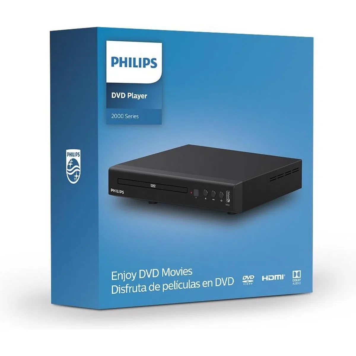 Philips TAEP200 DVD Player für Fernseher mit HDMI Kabel 1,5M - CD Player für Nahezu alle Disc-Formate - HDMI Anschluss - USB Media Link - Schwarz