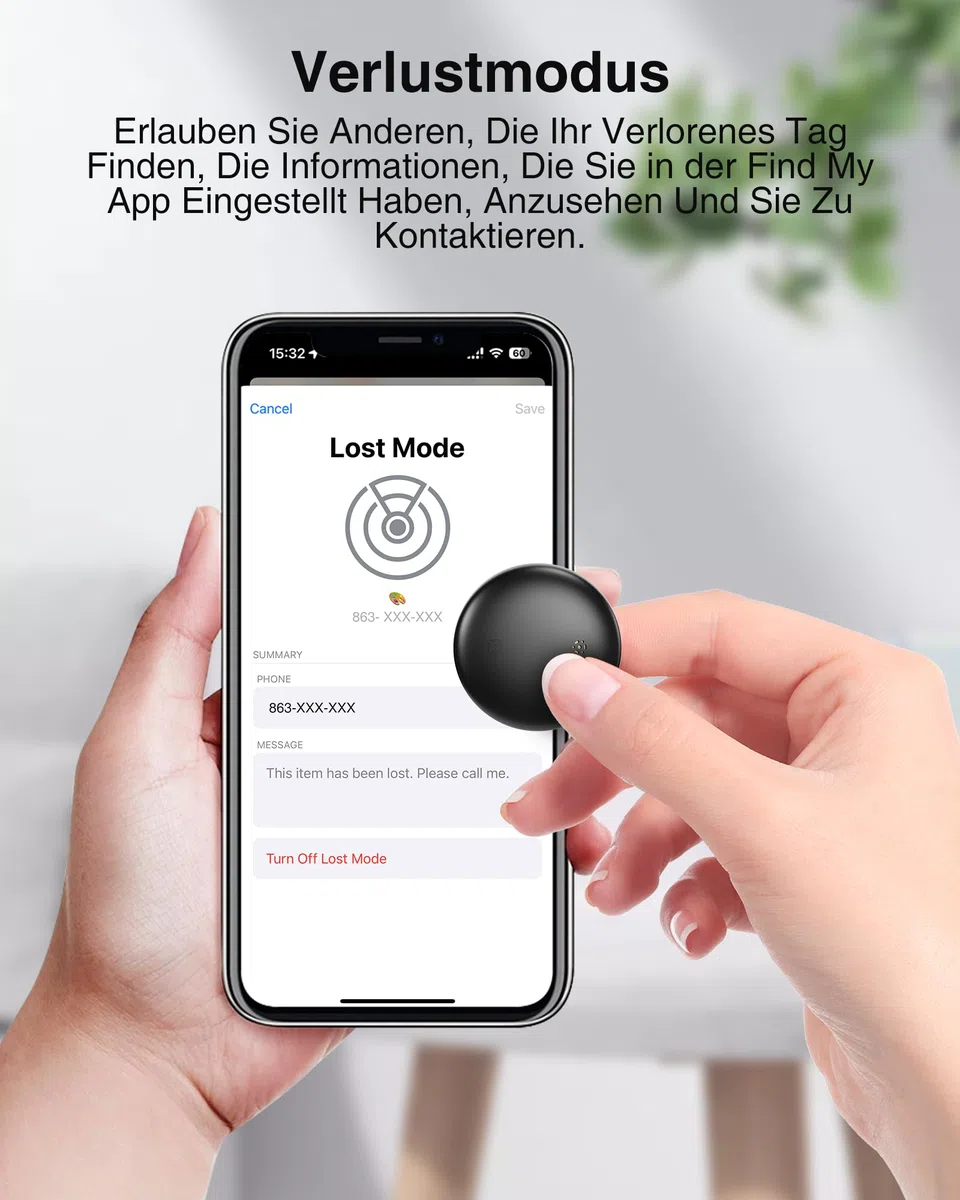 Smart GPS Tracker Tag 2 Pack - Objektfinder, Kompatibel mit der App Wo ist? (nur iOS 14.5+), Weltweiter Tracking, Tracker für Schlüssel/Koffer/Taschen, Austauschbarer Akku