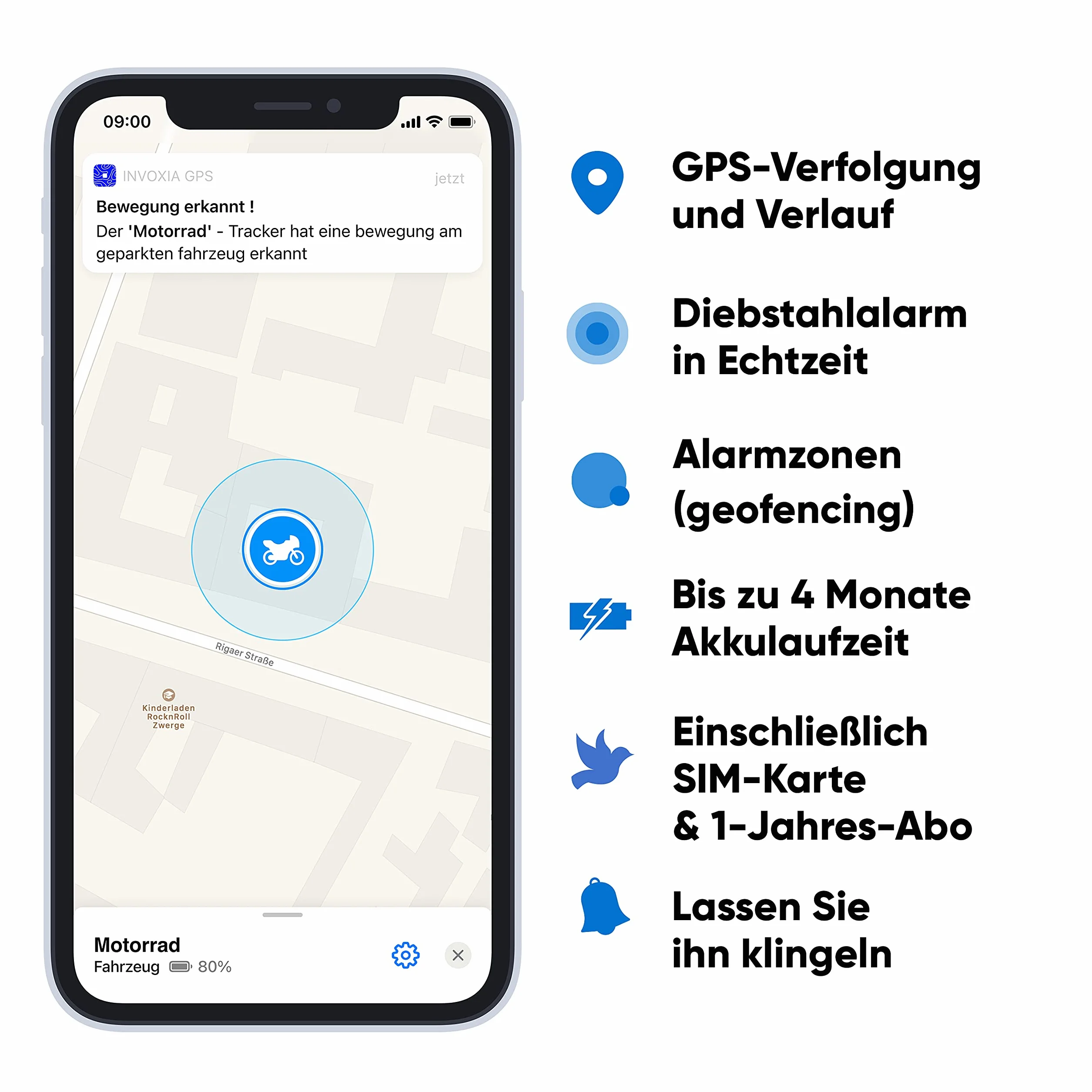 GPS-Tracker PRO Invoxia - Echtzeitortung - Inklusive 1-jährigem Abonnement - Für Autos, Motorräder, Kinder… - Bewegungs- und Neigungsalarme - 4G LTE-M Netzwerk - Bis zu 3 Monate Akkulaufzeit