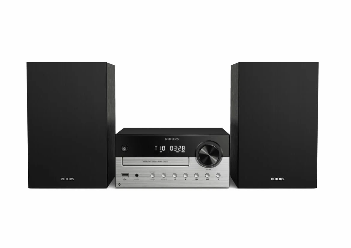 Philips TAM4205M2 Mikro-Hi-Fi-Anlage – 80 W, Bassreflex-Lautsprecher, CD, UKW, USB, Audio-Eingang, Bluetooth 5.4, Auracast, Digital Sound Control, Fernbedienung, umweltfreundliche Verpackung
