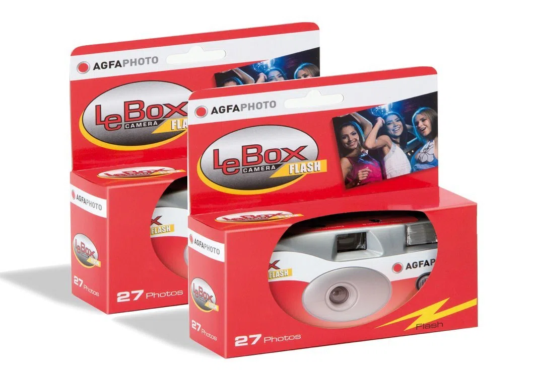 AgfaPhoto LeBox 400 27 Blitz / Flash Einwegkamera (2-er Set bis zu 54Aufnahmen)